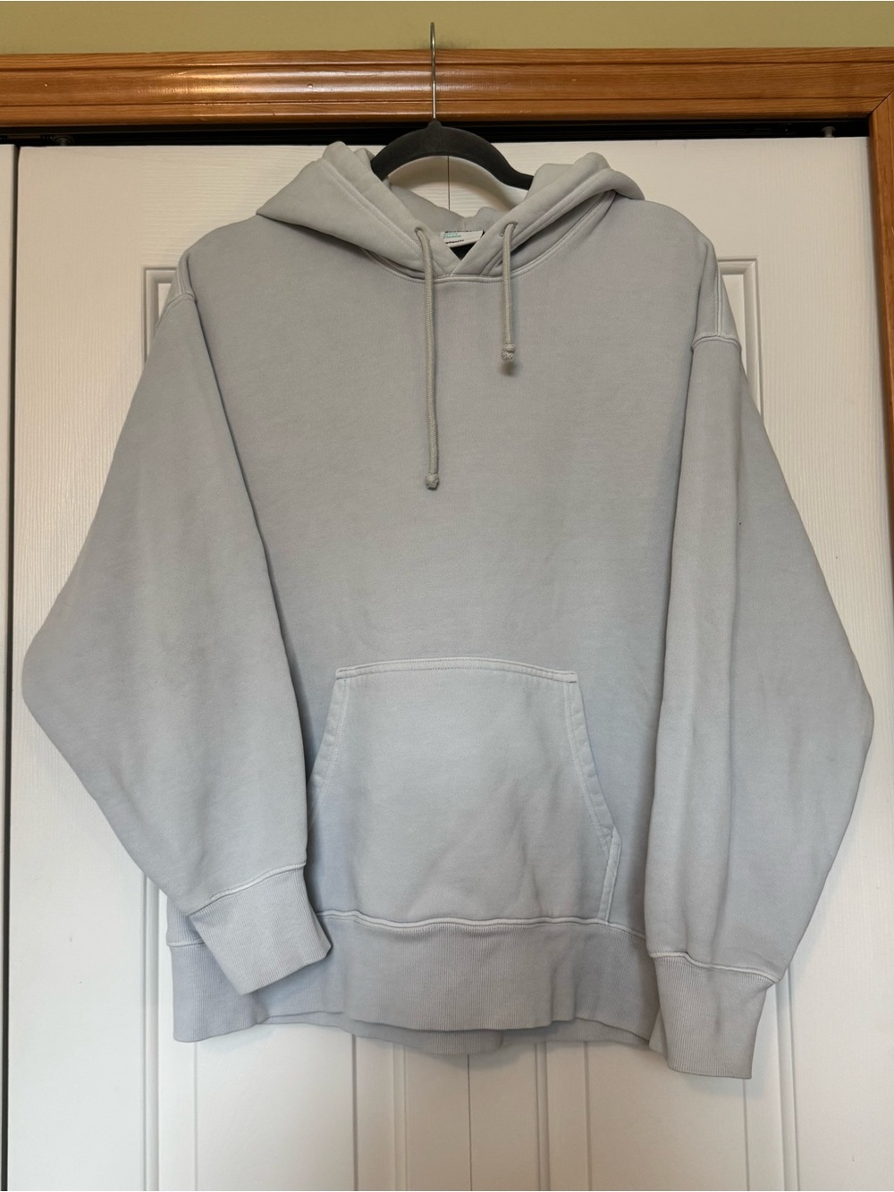 Aritzia TNA Cozy Fleece Boyfriend Boxy Hoodie In Gray Drawstring Size M